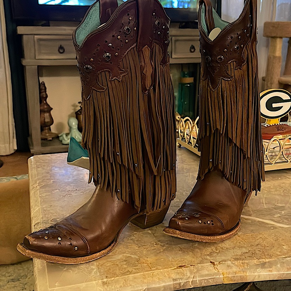 Corral Cowboy Boots w/ fringe.   Woman’s size 7 medium